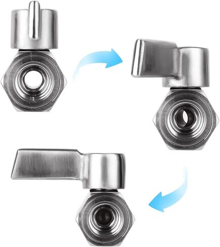 ABuff 3 قطعة صمام كروي من الفولاذ المقاوم للصدأ 1/4 "NPT ذكر x NPT أنثى صمامات كروية صغيرة صمام الإغلاق مع مقبض من الفولاذ المقاوم للصدأ in Kuwait