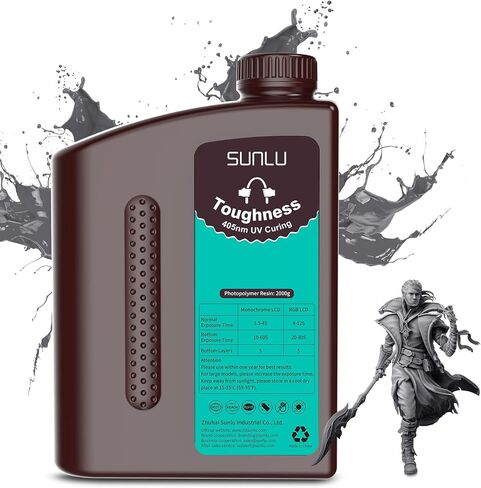 راتنج طابعة ثلاثية الأبعاد SUNLU عالي القوة، راتنج ثلاثي الأبعاد مرن وسريع المعالجة لطابعة 2K 4K 8K LCD DLP SLA راتنج ثلاثية الأبعاد، 405 نانومتر معالجة بالأشعة فوق البنفسجية راتنج فوتوبوليمر طباعة ثلاثية الأبعاد، 350 جول/م مقاومة عالية التأثير، 2 كجم، رم in Kuwait