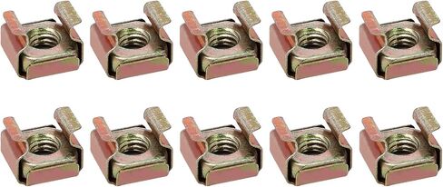METALLIXITY Cage Nuts (M6x9mm) 13Pcs, Metal Rack Mount Square Hole Hardware Cage Nuts - for Server Rack Cabinet Shelve, Bronze Tone in Saudi Arabia