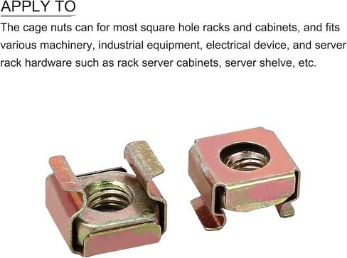 METALLIXITY Cage Nuts (M6x9mm) 13Pcs, Metal Rack Mount Square Hole Hardware Cage Nuts - for Server Rack Cabinet Shelve, Bronze Tone in Saudi Arabia
