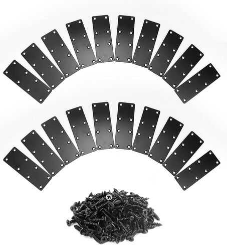 لوحة إصلاح مسطحة من QWORK، 20 قطعة 5-1/2 بوصة × 2 بوصة إصلاح دعامة معدنية مستقيمة لتثبيت دعامة الربط، الزاوية اليمنى، موصل دعامة مسطحة مع براغي، لأرفف خزانة الأثاث الخشبي in Kuwait