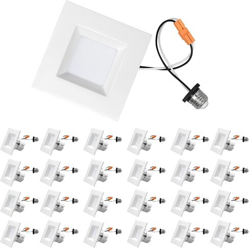 HYPER LIGHTING HL-88266 4 بوصة LED مربع النازل، زخرفة تحديثية سلسة، 5CCT قابلة للتحديد، معتمد من ETL (24) in Saudi Arabia