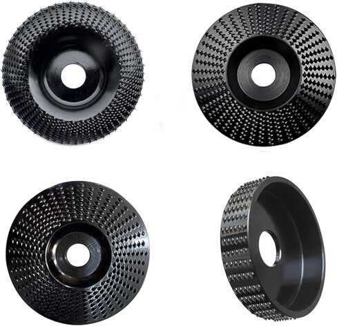 4 Pack Carbide Grinding Wheel Disc, Wood Carving Disc Set for 4" or 4 1/2" Angle Grinder with 5/8" Arbor, Angle Grinder Disc Set for Wood Cutting Shaping Polishing,(Black) in Kuwait