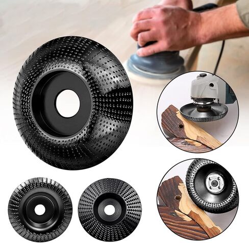 4 Pack Carbide Grinding Wheel Disc, Wood Carving Disc Set for 4" or 4 1/2" Angle Grinder with 5/8" Arbor, Angle Grinder Disc Set for Wood Cutting Shaping Polishing,(Black) in Kuwait
