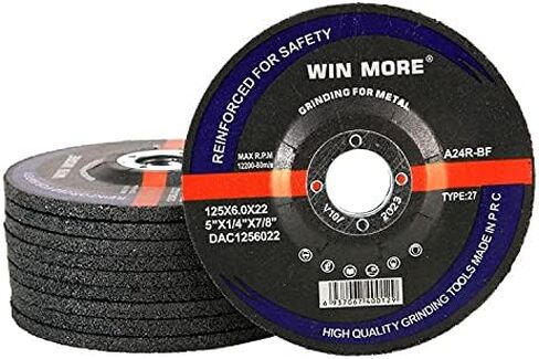 Win More 5" Grinding Wheels, Aluminum Oxide Double Nets Grinding Disc, 5"x 1/4"x 7/8-10 Pack for Angle Grinders in Saudi Arabia