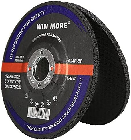 Win More 5" Grinding Wheels, Aluminum Oxide Double Nets Grinding Disc, 5"x 1/4"x 7/8-10 Pack for Angle Grinders in Saudi Arabia