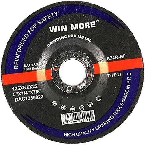 Win More 5" Grinding Wheels, Aluminum Oxide Double Nets Grinding Disc, 5"x 1/4"x 7/8-10 Pack for Angle Grinders in Saudi Arabia