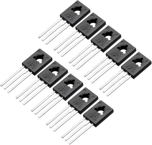 Uxcell 10 قطعة ترانزستور D882 3A TO-126 NPN 3 دبابيس PCB من خلال ثقب ترانزستور ثنائي القطب 30V 3A 1.25W in Saudi Arabia