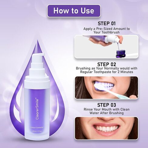 ClearerSmile أفضل معجون أسنان أرجواني لتبييض الأسنان للأسنان الحساسة - مبيض الأسنان in Saudi Arabia