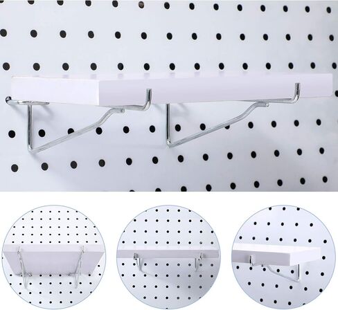 رف أدوات خطافات معدنية على شكل لوح ربط من Peghooks منظم لوحة ربط لطاولة العمل والمطبخ ومتجر الحرف اليدوية ومتجر البيع بالتجزئة والمكاتب والمطبخ، يناسب 1/8،3/16 و1/8 Pegboard (8 قطع، 6 بوصات) in Kuwait