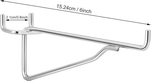 رف أدوات خطافات معدنية على شكل لوح ربط من Peghooks منظم لوحة ربط لطاولة العمل والمطبخ ومتجر الحرف اليدوية ومتجر البيع بالتجزئة والمكاتب والمطبخ، يناسب 1/8،3/16 و1/8 Pegboard (8 قطع، 6 بوصات) in Kuwait