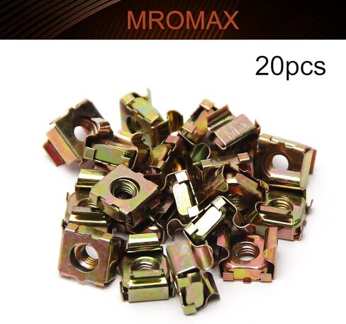 صواميل قفص MroMax M5 لخزانة حامل الخادم، من الفولاذ الكربوني الأصفر المطلي بالزنك 20 قطعة in Saudi Arabia
