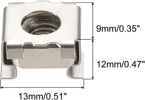 PATIKIL M5 Cage Nuts 201 Stainless Steel for Server Rack Cabinets, Silver Tone Pack of 30 in Saudi Arabia