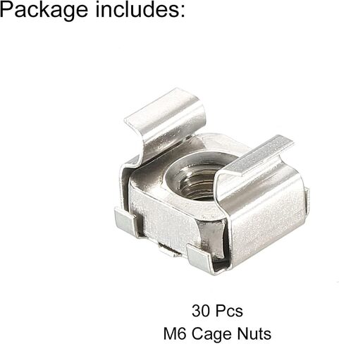 PATIKIL M5 Cage Nuts 201 Stainless Steel for Server Rack Cabinets, Silver Tone Pack of 30 in Saudi Arabia