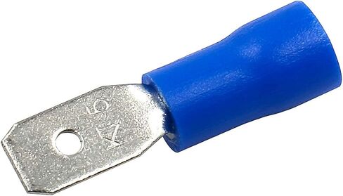 Baomain Blue Male Insulated Spade Wire Connector Electrical Crimp Terminal 16-14 AWG 4.8 x 0.5mm Pack of 100 in Saudi Arabia