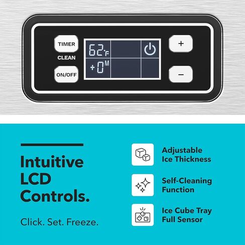 Vremi Commercial Grade Ice Maker - Produces 99 Pounds of Ice in 24 Hrs with 29 Pounds Storage Bin - Stainless Steel, Freestanding Automatic Clear Cube Ice Making Machine Perfect for Home or Business in Kuwait