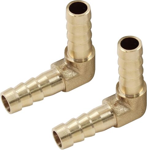 5Pcs 1/4 Inch Brass Hose Barb Elbow 90 Degree L Right Angle Elbow 6mm Hose ID Barb Reducer Union Water/Fuel/Air in Kuwait