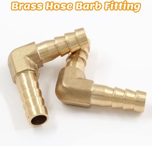 5Pcs 1/4 Inch Brass Hose Barb Elbow 90 Degree L Right Angle Elbow 6mm Hose ID Barb Reducer Union Water/Fuel/Air in Kuwait