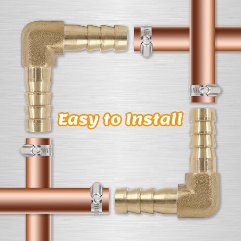 5Pcs 1/4 Inch Brass Hose Barb Elbow 90 Degree L Right Angle Elbow 6mm Hose ID Barb Reducer Union Water/Fuel/Air in Kuwait