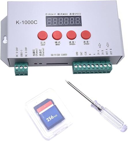 TOPXCDZ WS2812B WS2815 SK6812 SK9822 APA102 Led Lights 2048 Pixels Controller Computer Programmable Controller with SD Card K-1000C DC5-24V in Kuwait