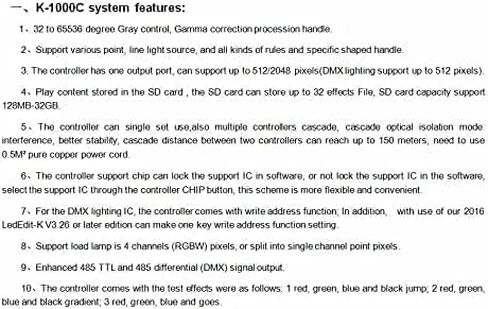 TOPXCDZ WS2812B WS2815 SK6812 SK9822 APA102 Led Lights 2048 Pixels Controller Computer Programmable Controller with SD Card K-1000C DC5-24V in Kuwait