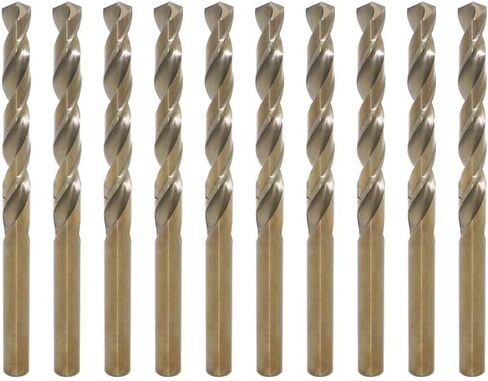 1.5mm Metric M35 Cobalt Steel Extremely Heat Resistant Twist Drill Bit of 10pcs with Straight Shank to Cut Through Hard Metals Such as Stainless Steel and Cast Iron, 5% Cobalt M35 Grade HSS-CO in Kuwait