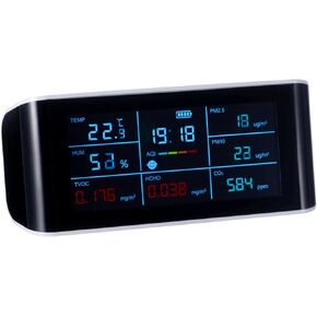 9-in-1 Air Quality Monitor with CO2 Alarm | Indoor Portable VOC Sensor | Air Detector Tester for Formaldehyde PM2.5 PM10 TVOC HCHO AQI Humidity Temperature in Kuwait