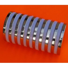 10 قطع من مغناطيس النيوديميوم القوي للغاية 1.26 بوصة × 1/8 بوصة أقراص NdFeB مع نقطة حمراء للإشارة إلى القطب الشمالي، أقوى وأقوى مغناطيسات الأرض النادرة في العالم بواسطة المغناطيس التطبيقي in Kuwait