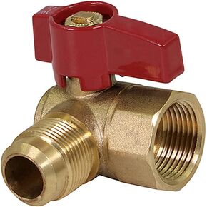 Midline Valve GASLxFA1212-5 Angle Gas Ball Valve 1/2 in. Flare x FIP Connections, Brass (Pack of 5), 1/2 in. x 1/2, 5 Count