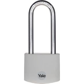 Yale 2.2 Inch Long Shackle Covered Aluminum Lock with 3 keyed Alike Keys for School Gym Locker, Fence, Gate, Toolbox, Case, Hasp Storage (Black)