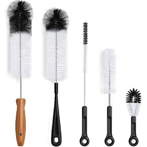 منظف لفرش الزجاجات، عبوة من 5 قطع، زجاجة مياه طويلة وفرشاة لتنظيف القش، مجموعة أسلاك المطبخ لتنظيف الأقطار والأحجام المختلفة in Kuwait