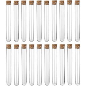 ccHuDE 20 Pcs 12 x 75mm Clear Plastic Test Tubes Transpaent Craft Test Tube Liquid Storage Test Tubes with Cork Stoppers for Candy Beads in Saudi Arabia