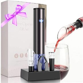Electric Wine Aerator Pourer, Wine Decanter Pump Dispenser Set Stopper Multi-Smart Automatic Filter Wine Dispenser - Premium Aerating Pourer(Lucky red)