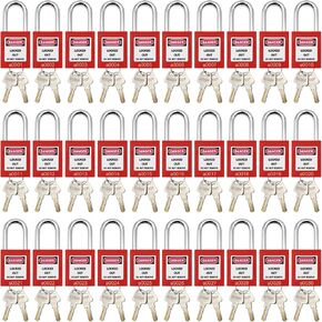 مجموعة 5 قطع من Lockout Tagout Lock، أقفال آمنة لمنتج Loto لمحطات وأجهزة قفل العلامات (أحمر، مفتاح على حد سواء)