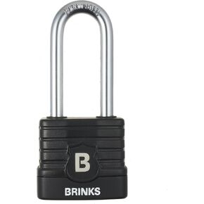 BRINKS - 44mm Commercial Laminated Steel Weather Resistant Padlock with 2 3/8" Shackle - TPE Wrapped and Hardened Boron Steel Shackle in Kuwait