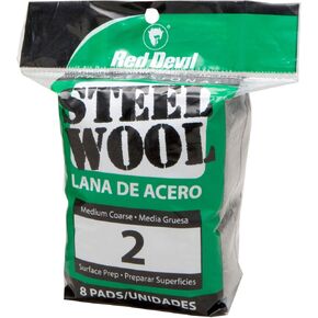 Red Devil 0324 Steel Wool, 1 Medium, (Pack of 8)
