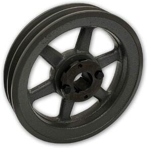 Double Groove 7.75" Cast Iron Electric Motor" H" Pulley/Sheave, Bushing Included, for 5/8" Top Width B/5L/BK/5LK Section V Belt, 2 Groove Pulley (1-1/8" Shaft / 1.125" Bore, 2BK80H) in Saudi Arabia