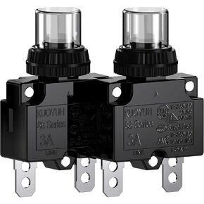 Circuit Breaker,DIYhz Thermal Overload Circuit Breaker 88 Series 25A 32V DC 125/250VAC 50/60Hz Push Button Circuit Breaker Reset Boot Switch and Waterproof Button Transparent Cap 2 Pcs