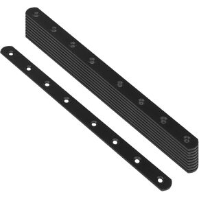 10 Pack Black Flat Mending Plate, 11⅝ x ¾ inches Steel Straight Mending Joining Plates Repair Fixing Bracket Braces Heavy Duty Connector for Wood Furniture, 3mm Thickness in Kuwait