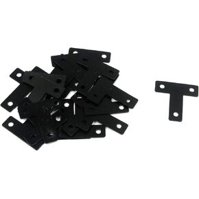 Mending Plates Mcredy Metal Corner Brackets for Wood Flat 40 mm Mending Brackets for Wood L Shaped with Screws Black Set of 20