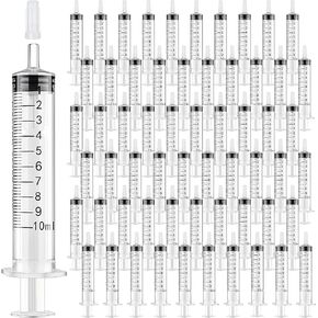 Zhengmy 100 Pack Plastic Syringe with Measurement Individually Sealed Cap Measuring Tools without needle for Scientific Labs Measuring, Feeding Pets, Refilling (10 ml), clear in Saudi Arabia