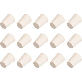 uxcell White Tapered Shaped Solid Rubber Stopper for Lab Tube Stopper Size 8-11mm 15Pcs