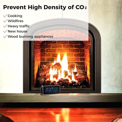 9-in-1 Air Quality Monitor with CO2 Alarm | Indoor Portable VOC Sensor | Air Detector Tester for Formaldehyde PM2.5 PM10 TVOC HCHO AQI Humidity Temperature in Kuwait