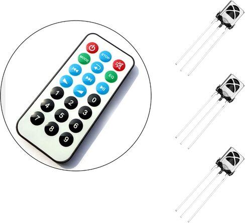 Micro Traders 50PCS VS1838B 38KHZ Infrared Remote Control Receiver Modules IR Receiver Diode Lighting Bulb Lamps Electronics Components Indicator Light Emitting Diodes in Saudi Arabia