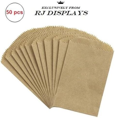 آر جيه ستارز-براون كرافت البضائع المسطحة وحقائب التعبئة - حزمة من 50 حقيبة الحجم - 12 بوصة × 15 بوصة in Kuwait