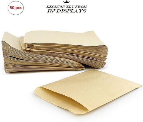 آر جيه ستارز-براون كرافت البضائع المسطحة وحقائب التعبئة - حزمة من 50 حقيبة الحجم - 12 بوصة × 15 بوصة in Kuwait