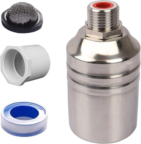 صمام تنظيم مستوى المياه الأوتوماتيكي 1/2 بوصة 3/4 بوصة 1 بوصة، صمام تعويم أوتوماتيكي للإغلاق من نوع الكرة، صمام تعويم صغير لحمامات السباحة، حمامات الماشية، أحواض السمك، أحواض السمك (1/2 بوصة مدخل علوي) in Kuwait