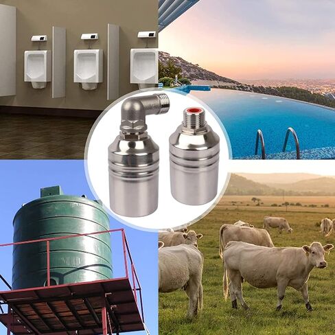 صمام تنظيم مستوى المياه الأوتوماتيكي 1/2 بوصة 3/4 بوصة 1 بوصة، صمام تعويم أوتوماتيكي للإغلاق من نوع الكرة، صمام تعويم صغير لحمامات السباحة، حمامات الماشية، أحواض السمك، أحواض السمك (1/2 بوصة مدخل علوي) in Kuwait