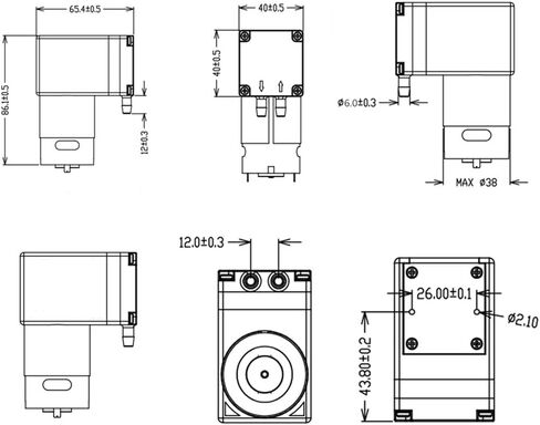 مضخة فراغ صغيرة 12 فولت، مضخة غشاء خالية من الزيت لضاغط الهواء الصغير، مناسبة لمعدات امتصاص الفراغ والمشروعات التي تصنعها بنفسك in Kuwait