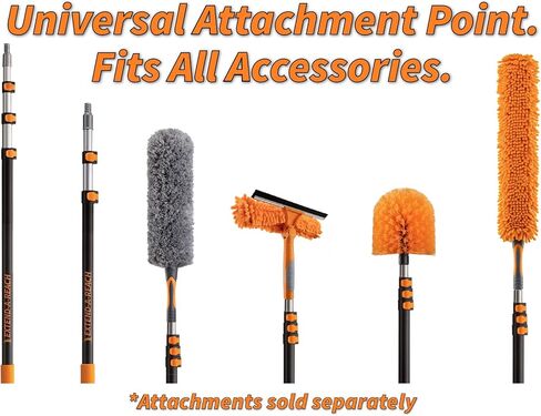 5-13 ft Cobweb Duster with Extension Pole // 20 Foot High Reach Spider Web Cleaner Cobweb Brush for Outdoor & Indoor Web Cleaning // Lightweight & Sturdy Telescopic Pole // The Ultimate Dusting Kit in Saudi Arabia